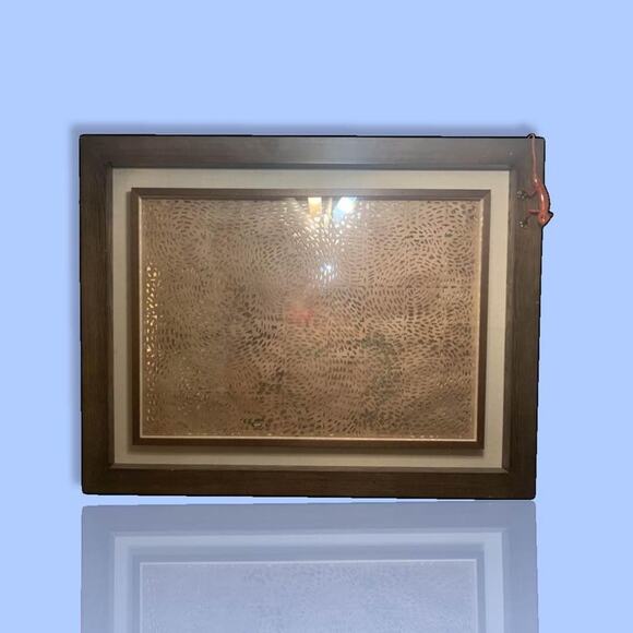 HUGE Framed Wall Decor Cork Art 5' x 4' Unique Pattern Under Glass ~ Gorgeous! - Picture 2 of 10